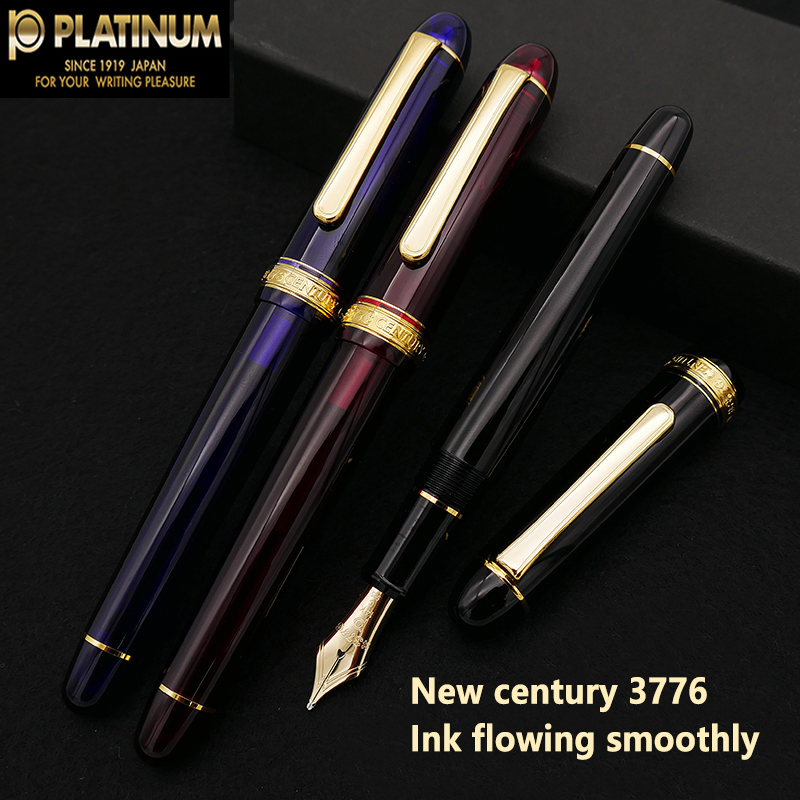 Platinum 8380 - ปากกาหมึกซึมทองคำขาวดั้งเดิม #3776 Century 14K ปากกาเจลสเตชันเนอรีเครื่องเขียนสำนักงานสำหรับโรงเรียน