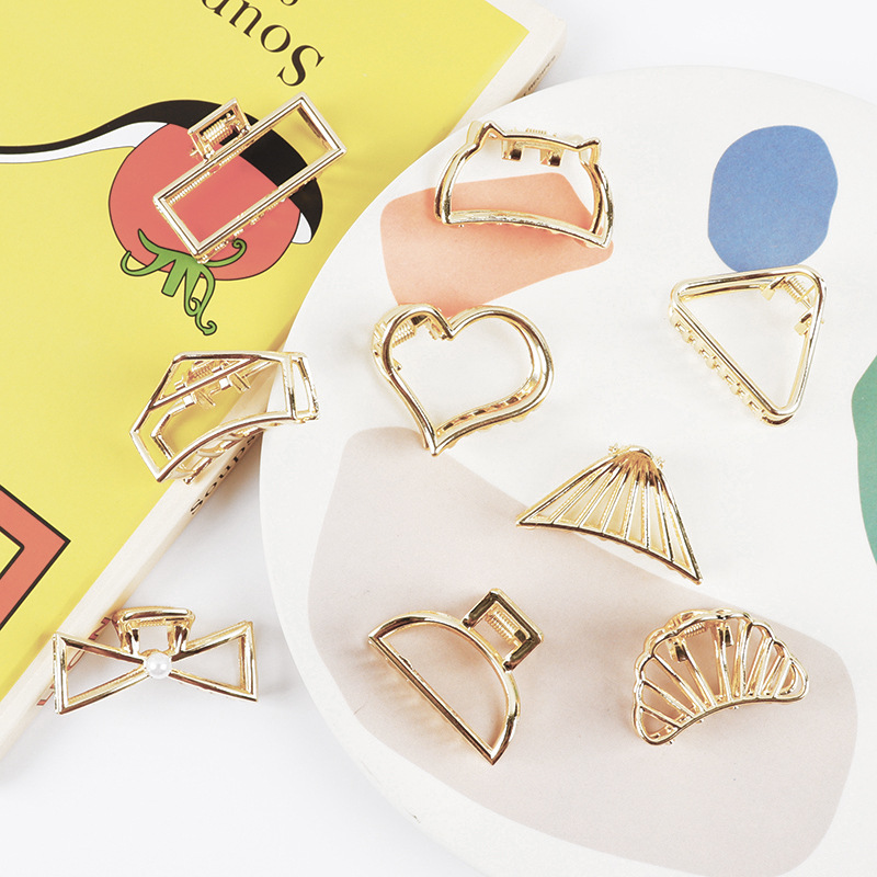Gold 6138 - ขนาดเล็ก Minimalist ผม Claw คลิป METALLIC