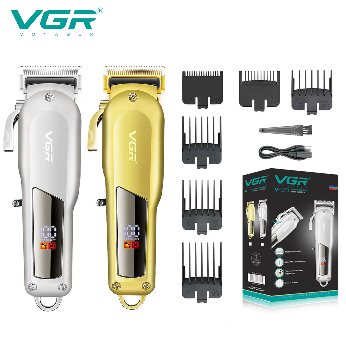 Gold 6248R - VGR Hair ClipperผมTrimmerสําหรับชายตัดผมเคราTrimmer Professionalเครื่องตัดผมไร้สายชาร์จV-278